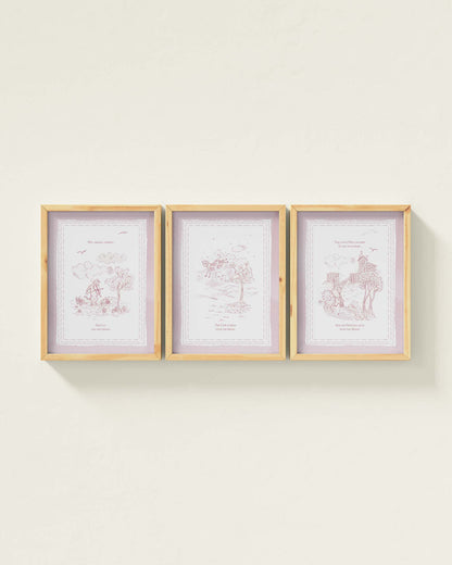 Mauve / Natural Wood / 9x12