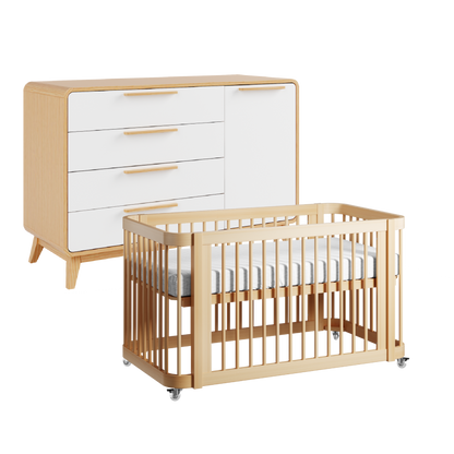 Wave Crib & Dresser 2 Piece Set