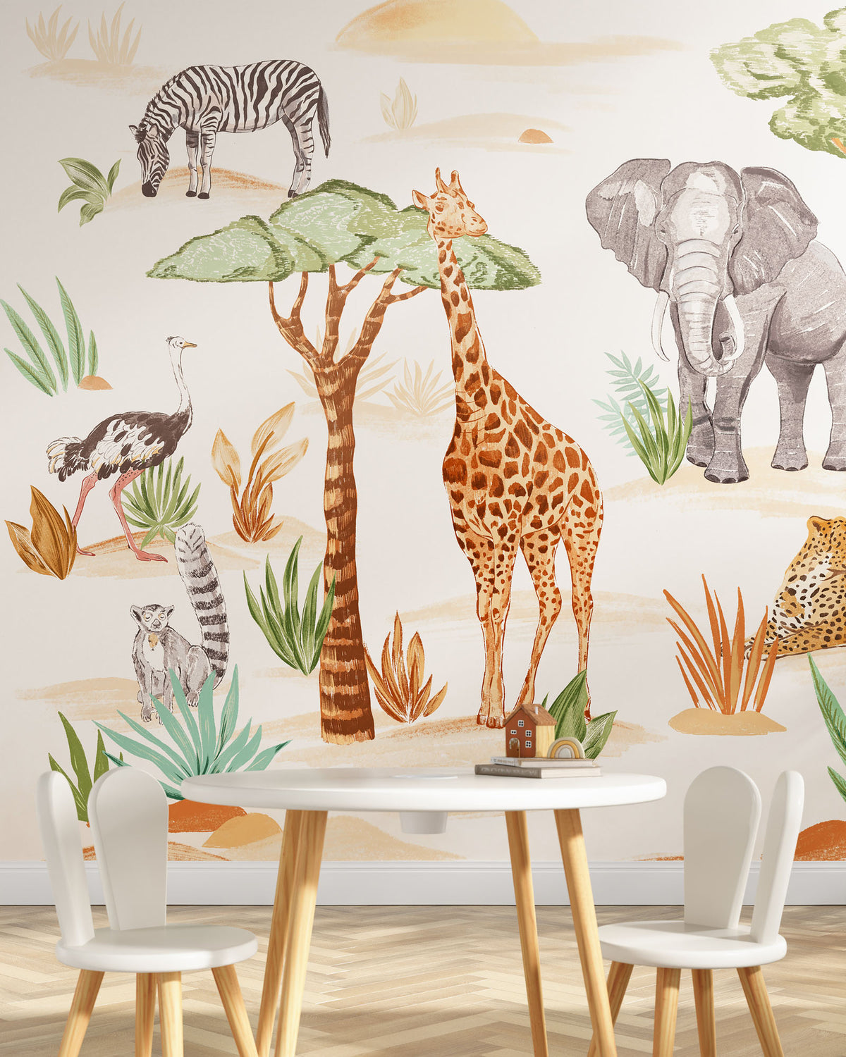 Wild Wall Patterns Wild Animals Wall Mural | Nestig
