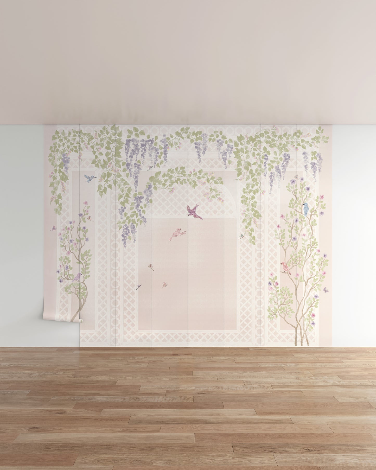Mauve / 8 Panels / Repeatable (12.8 ft W x 10 ft H)