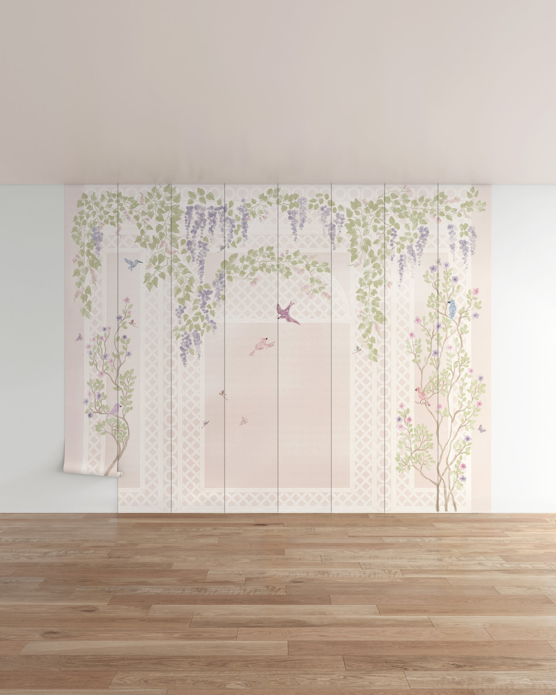 Mauve / 8 Panels / Repeatable (12.8 ft W x 10 ft H)