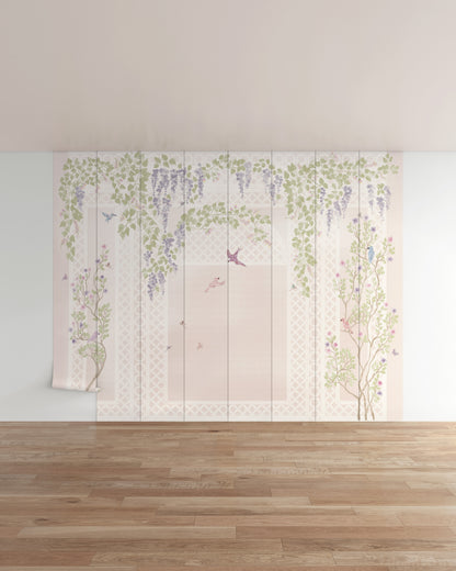 Mauve / 8 Panels / Repeatable (12.8 ft W x 10 ft H)
