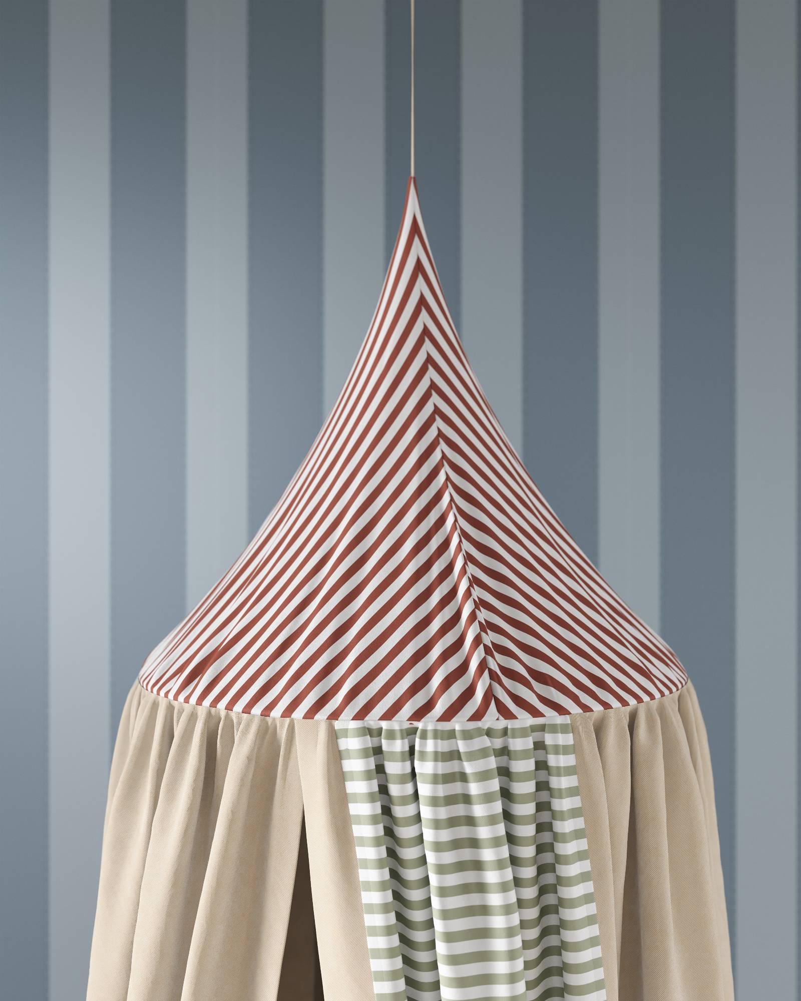 striped tent Nestig Patchwork Canopy, Stripes, Wood