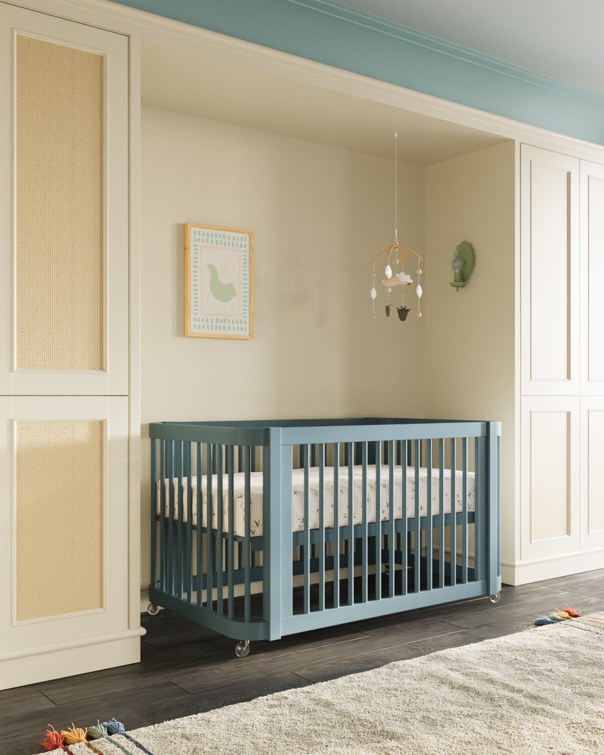 The Wave Crib in Color | Convertible Crib To Toddler Bed | Nestig