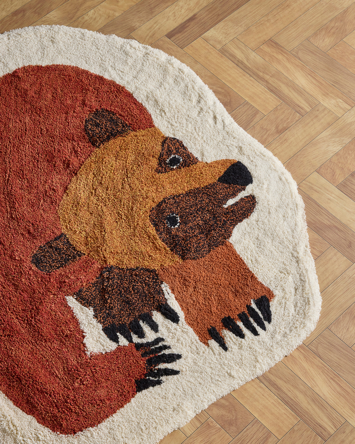 Ear Rug Brown Bear, Brown Bear Washable Rug | Eric Carle x Nestig