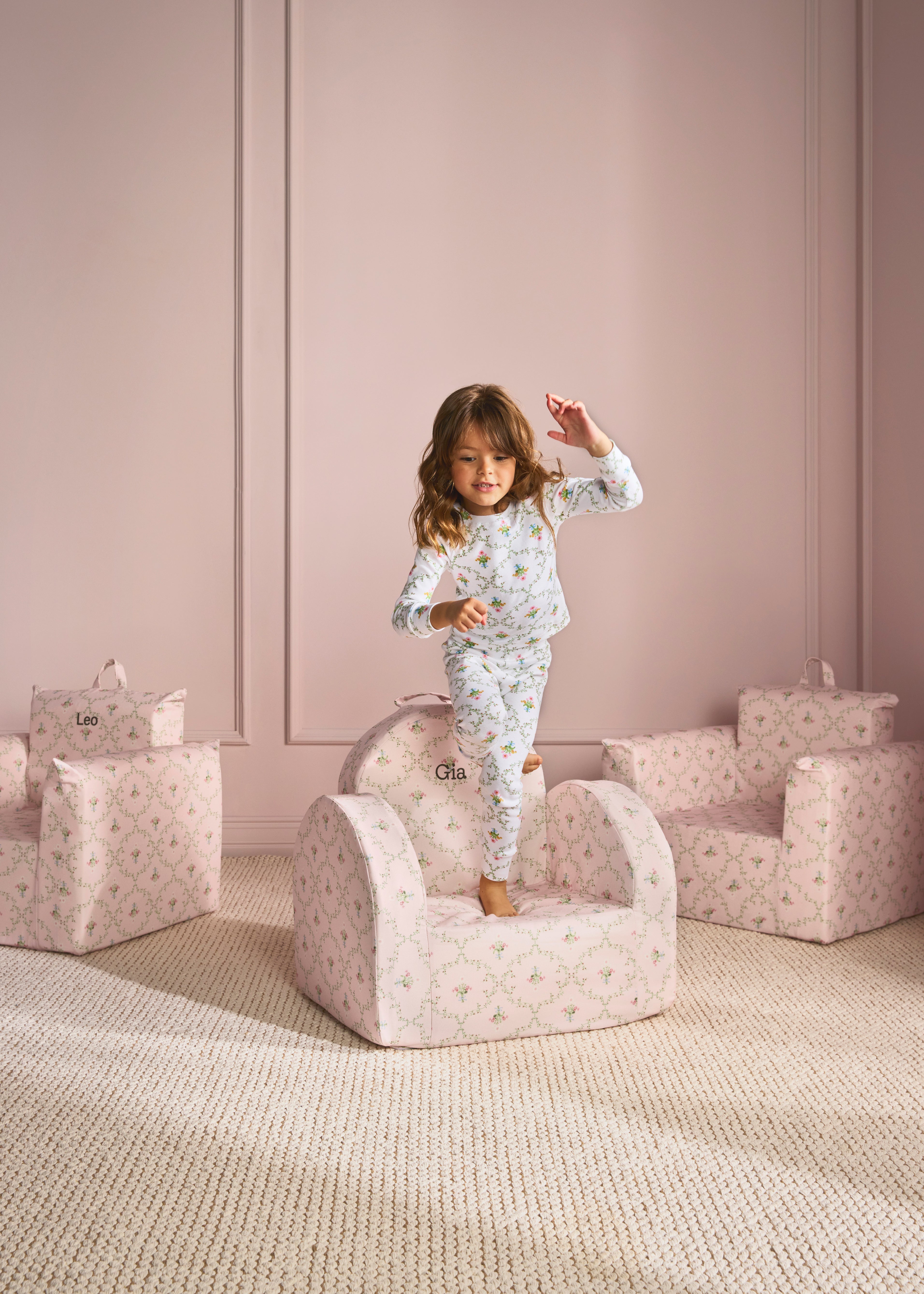 The Hop Mini Chair in Pink Trellis | Nestig x Hill House Home