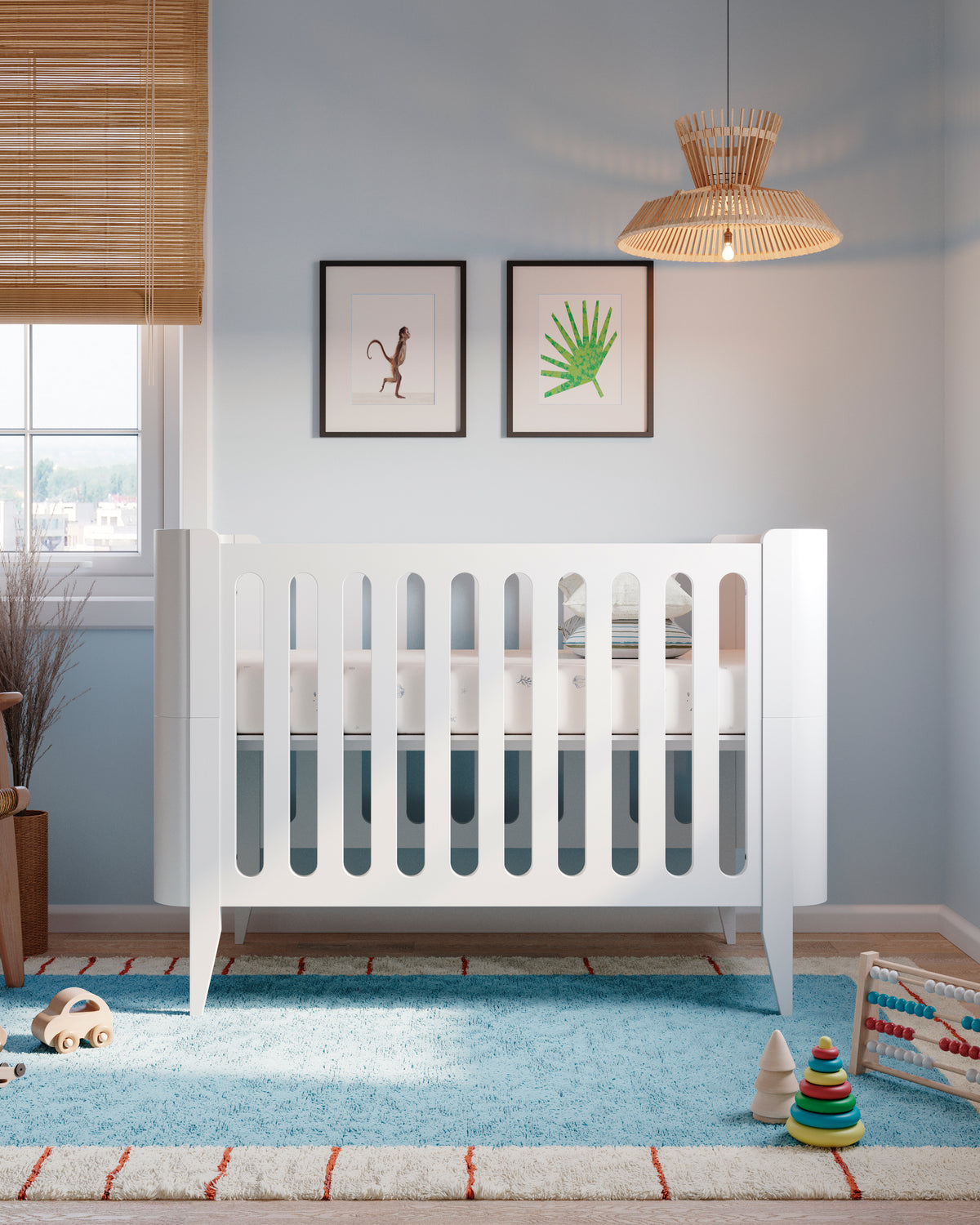 The Snow Crib White Convertible & Crib Nestig